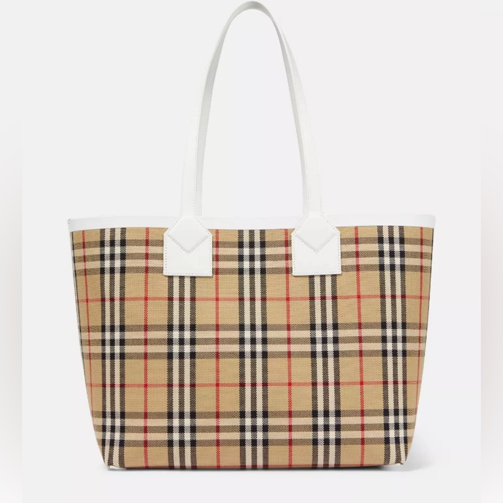 Burberry London Check Canvas Tote Bag